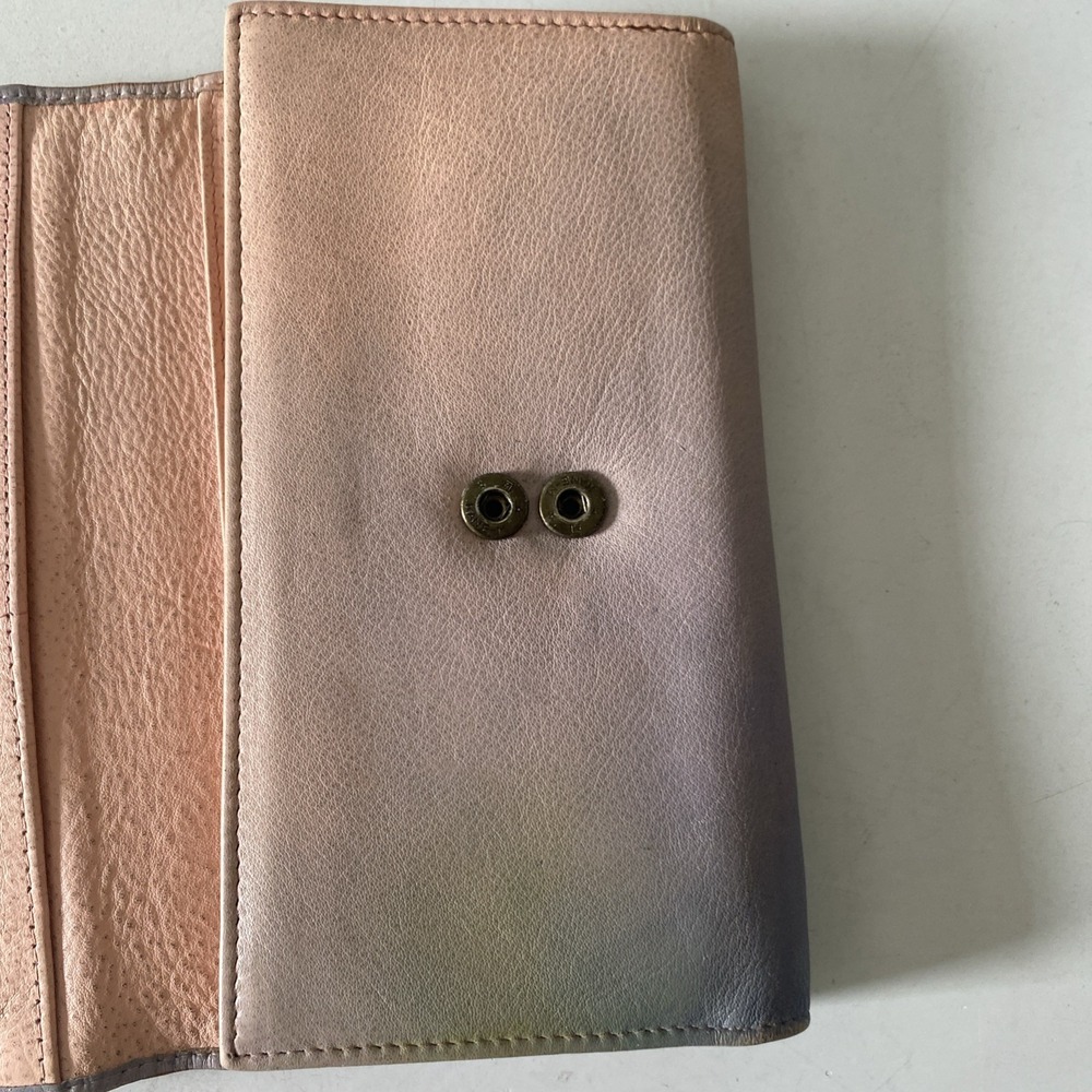 Anuschka Hand Painted Leather Wallet Garden Nature Butterfly Floral Snap Closure - Picture 10 of 16